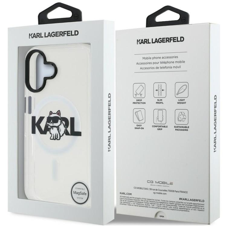Karl Lagerfeld suojakuori iPhone 17 6,1" IML Choupette Sketch Logo MagSafe l&auml;pin&auml;kyv&auml;