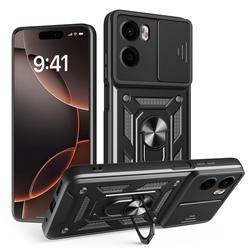 Defender Slide -suojakuori Motorola Moto E15 / G05 -puhelimelle, musta