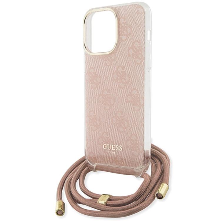 Guess iPhone 15 Pro 6,1" suojakuori GUHCP15LHC4SEP pinkki HC CROSSBODY CORD 4G PRINT