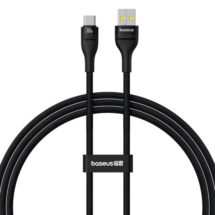 Baseus Flash 2 -latauskaapeli USB-C-kaapeliin 100W 1m, musta
