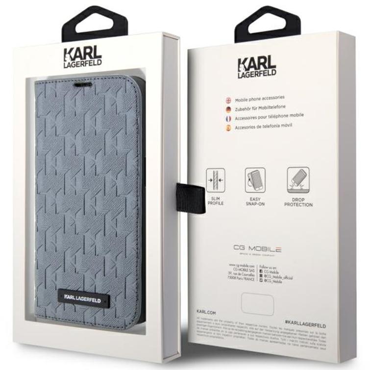 Karl Lagerfeld case for iPhone 14 6,1" KLBKP14SSAKLHPG silver BT Saffiano Mono