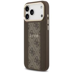 Guess iPhone 17 Pro Max -suojakuori, HC MAGSAFE PU W/ 4G PU STRIPE, ruskea