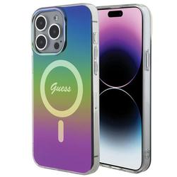 Guess iPhone 15 Pro 6,1" -puhelimen suojakuori GUHMP15LHITSK, musta, HC IML Magsafe Iridescent -suojakuori.