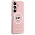 Karl Lagerfeld case IML Repeated Choupette MagSafe for Samsung Galaxy S26 pink