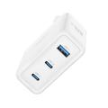 XO-sein&auml;laturi CE35 PD 100W 2x USB-C 1x USB valkoinen
