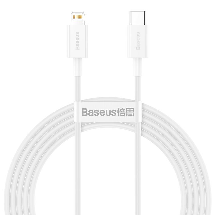 Baseus Superior PD USB-C - Lightning-kaapeli 2,0 m valkoinen 20W