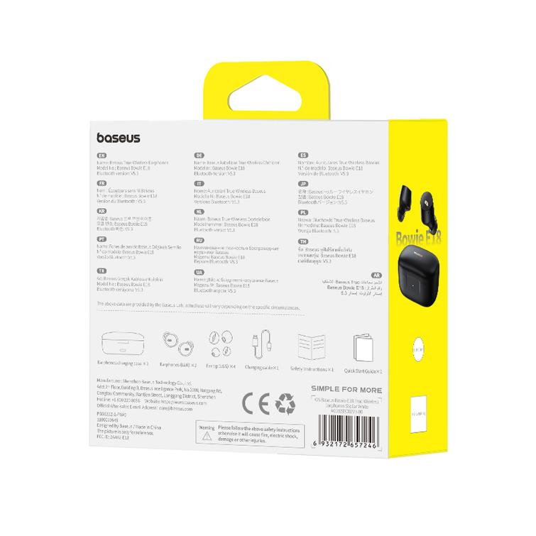 Baseus Bowie E18 True Langattomat Kuulokkeet Kosminen Musta