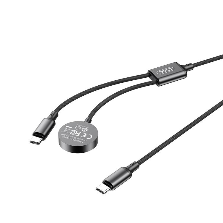 XO langaton induktiivinen laturi CX030 musta Apple Watchille USB-C-kaapelilla -USB-C