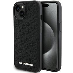 Karl Lagerfeld iPhone 15 6,1" suojakuori KLHCP15SPQKPMK musta HC K-kuvioitu tikkikuvio