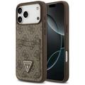 Guess 4G Double Card Triangle -suojakuori iPhone 17 Pro Maxille, ruskea