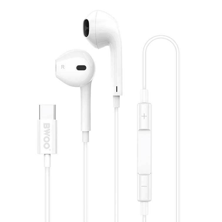 BWOO-langalliset kuulokkeet HF175 USB-C digitaalinen liitäntä valkoinen