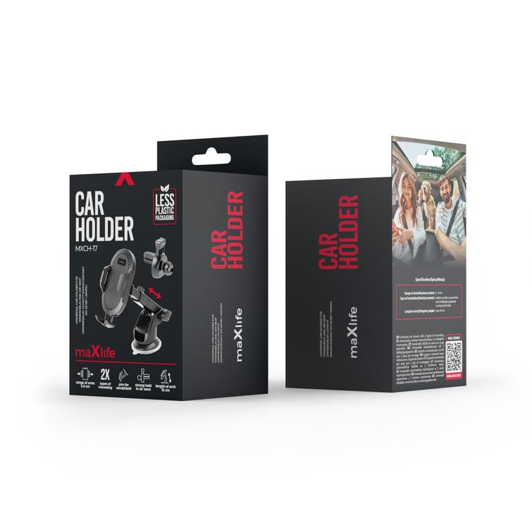 Maxlife-yleismallinen autonpidike tuulilasiin ja tuuletusritil&auml;&auml;n MXCH-17 musta