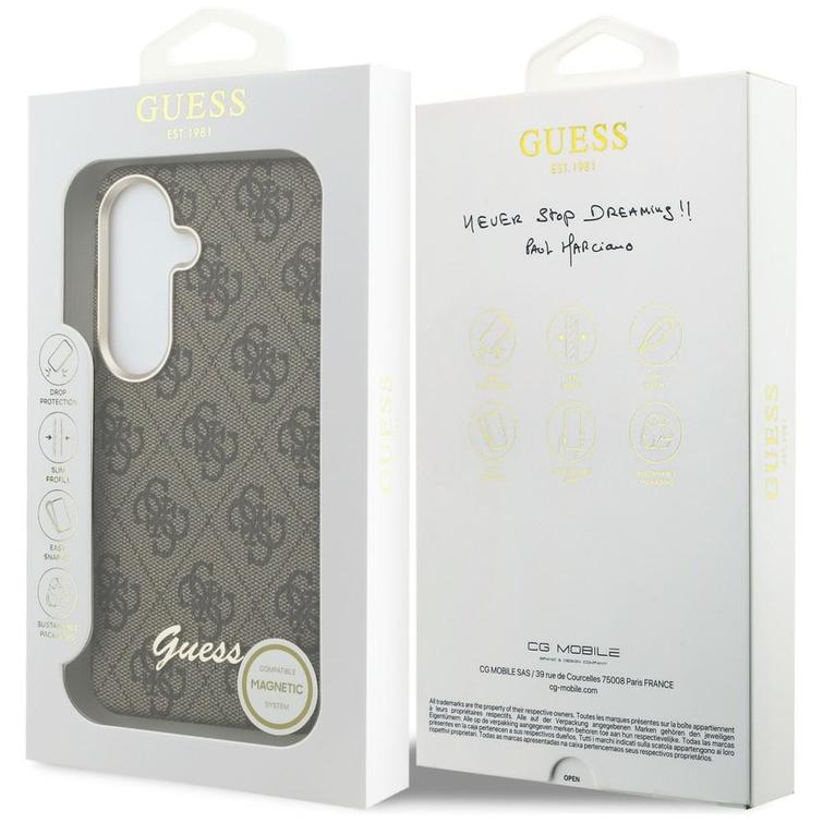 Guess case 4G Script MagSafe for Samsung Galaxy S26 brown