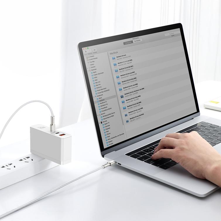 Baseus-kaapeli Cafule Metal PD USB-C - USB-C 2,0 m valkoinen 100W