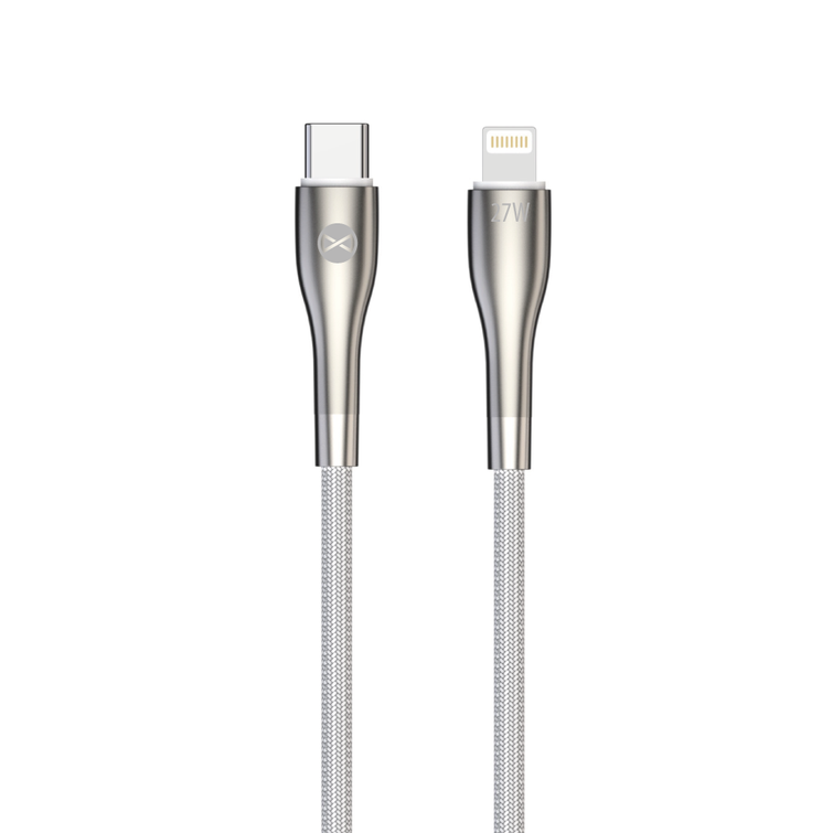 Forever Sleek USB-C - Lightning-kaapeli 1,0 m 27W valkoinen