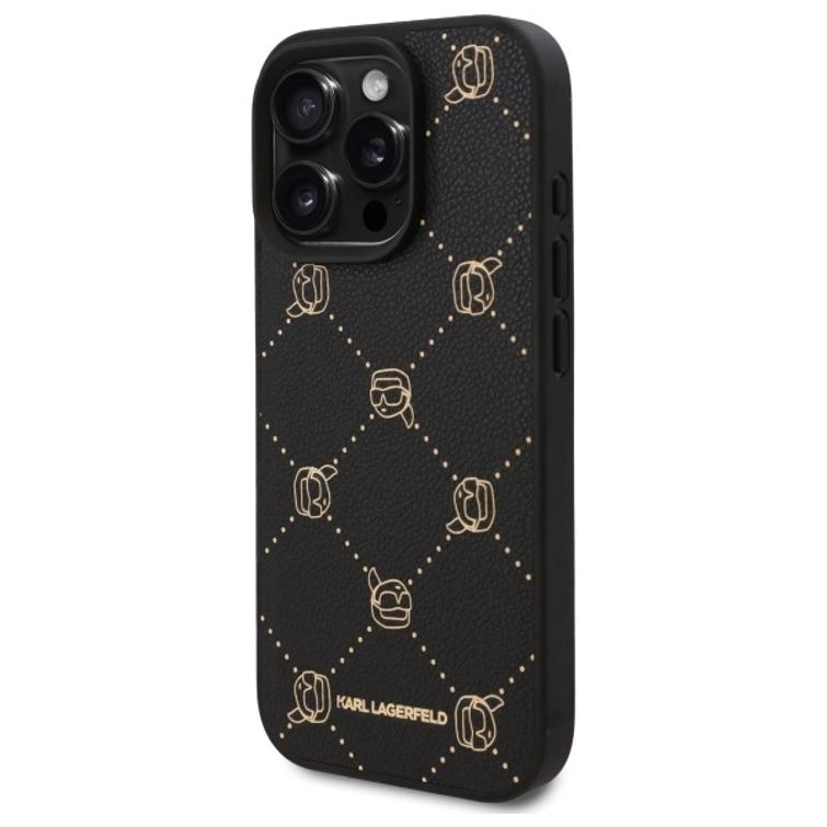 Karl Lagerfeld -suojakuori iPhone 16 Pro Max 6,9":lle KLHMP16XPGKHPHK musta Kova Karl Head MagSafe -suojakuori