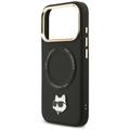Karl Lagerfeld Big Strap Choupette Metal Logo MagSafe -kotelo iPhone 17 Pro Maxille, musta