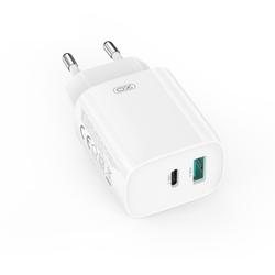 XO-seinälaturi CE29 PD 20W 1x USB-C 1x USB valkoinen