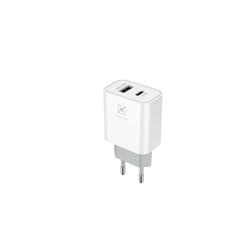 Łaowarka Sieciowa MX ALFA 20W PD+QC, USB-A+C biała TTT
