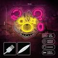 Neon ART LED PUNK TEDDY BEAR pink-yellow FLA01 Forever Light