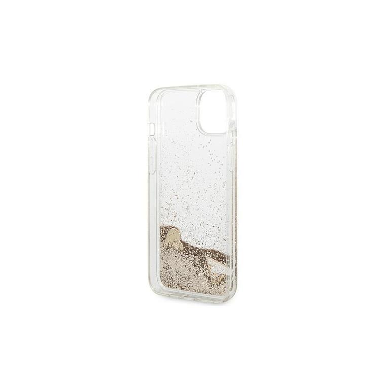 Guess-kotelo iPhone 14 Plus 6,7" GUOHCP14MGLHFLGO kulta HC nestemäiset glitterkoristeet