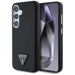 Etui Guess Grained Triangle Logo MagSafe do Samsung Galaxy S25 czarny