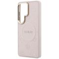 Guess case Saffiano Peony Embossed Ring MagSafe for Samsung Galaxy S26 Ultra pink