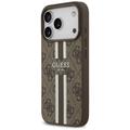 Guess 4G Printed Stripes MagSafe -kotelo iPhone 17 Prolle, ruskea
