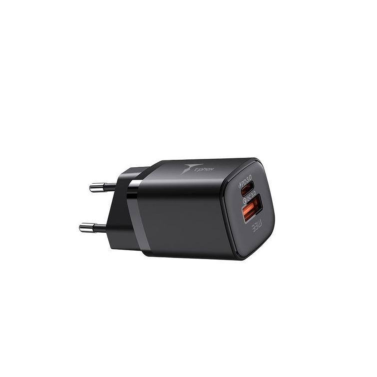 WALL CHARGER T-PHOX HANDY SERIES 33W T-PP08 USB/USB-C BLACK