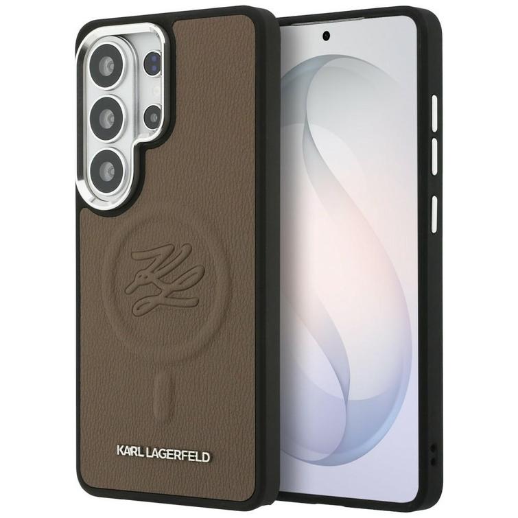 Karl Lagerfeld case Embossed Ring Initials MagSafe for Samsung Galaxy S26 Ultra brown