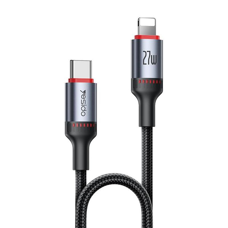 YESIDO CABLE CA182 27W TYPE-C/LIGHTNING 1.2M 3A BLACK