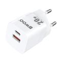 BWOO CDA156 PD -seinälaturi 1x USB-C 1v USB 20W valkoinen