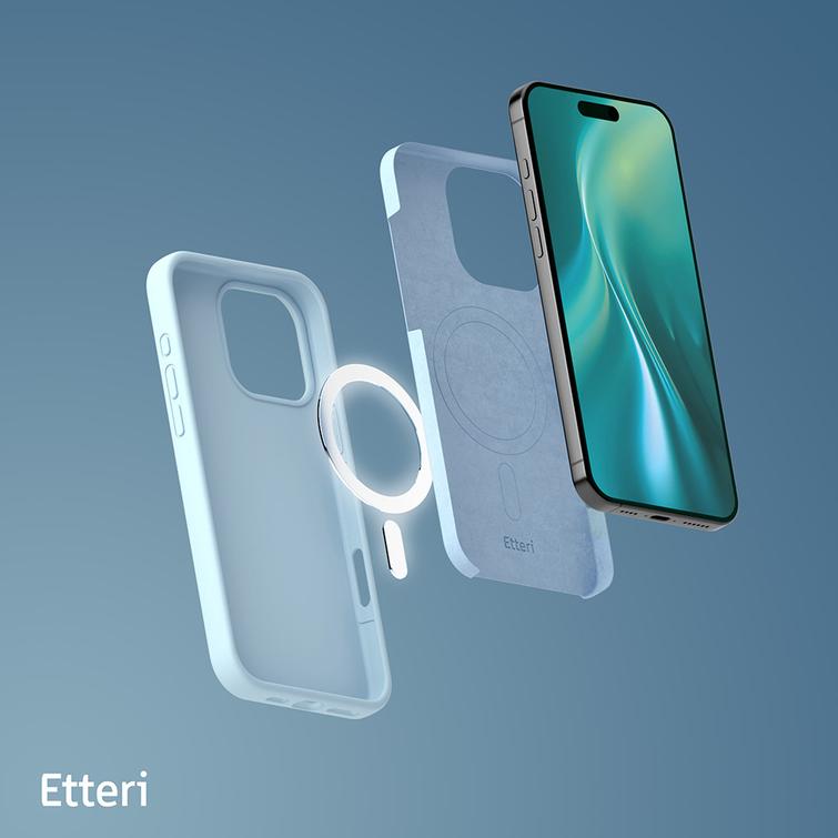Etteri Silicone Mag -suojakuori iPhone 16 Pro Max 6,9":lle, vaaleansininen