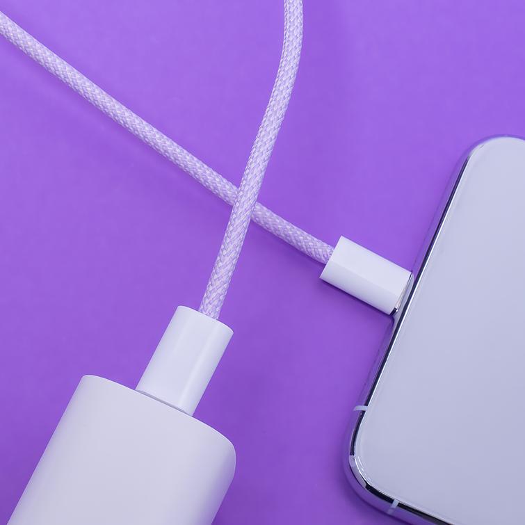 Maxlife MXUC-06 kaapeli USB-C - USB-C 1,0 m 20W violetti nailon