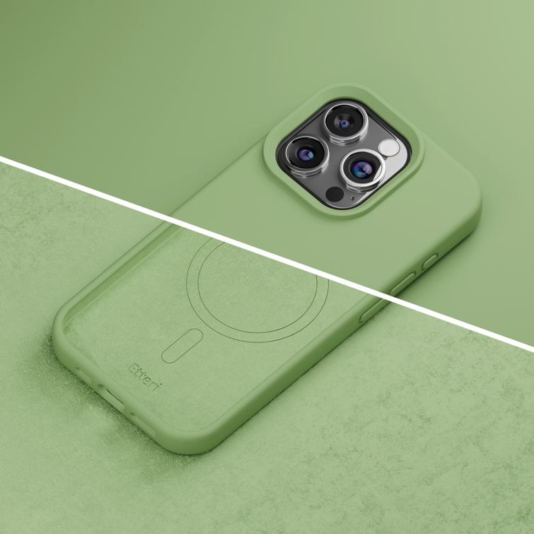 Etteri Silicone Mag kotelo iPhone 12 / 12 Pro 6,1" vaaleanvihreälle