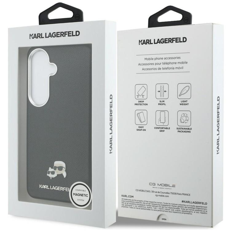 Karl Lagerfeld case Saffiano KC Metal Logo MagSafe for Samsung Galaxy S26 black