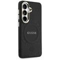 Guess case Saffiano Peony Embossed Ring MagSafe for Samsung Galaxy S26 Plus black