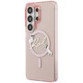 Karl Lagerfeld case IML KC Script MagSafe for Samsung Galaxy S26 Ultra pink
