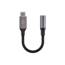 Forever-sovitin äänikaapelille AJC-01, 3,5 mm jakki - USB-C, musta