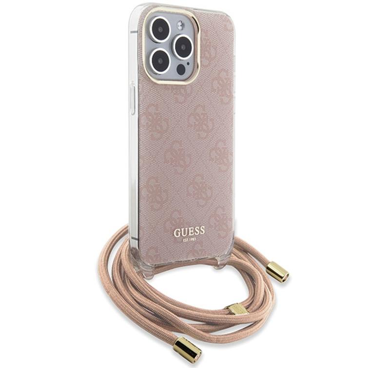 Guess iPhone 15 Pro 6,1" suojakuori GUHCP15LHC4SEP pinkki HC CROSSBODY CORD 4G PRINT