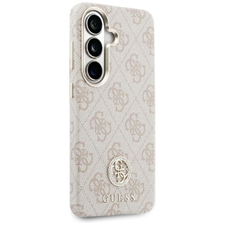 Guess case 4G Rhinestone Round Logo MagSafe for Samsung Galaxy S26 pink
