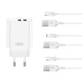 XO-sein&auml;laturi CE34 2x USB 2,4A valkoinen + microUSB-kaapeli