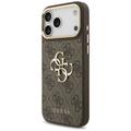 Guess 4G Big 4G Classic Logo Big Strap Metal Buttons -suojakuori iPhone 17 Pro Maxille, ruskea