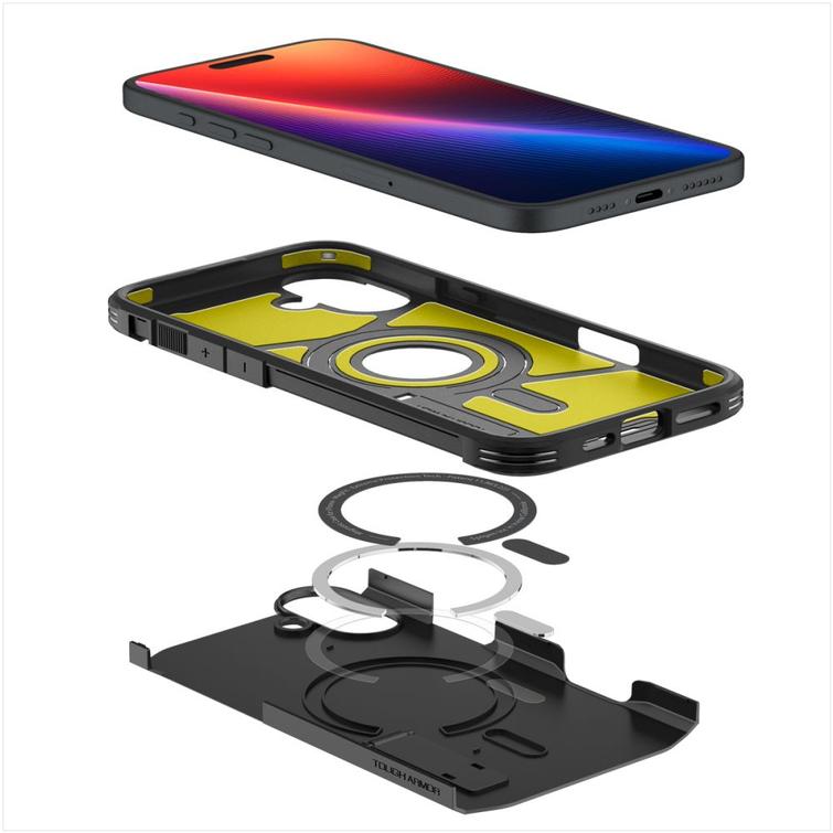 Spigen Tough Armor Mag Magsafe -suojakuori iPhone 16 6,1":lle, musta