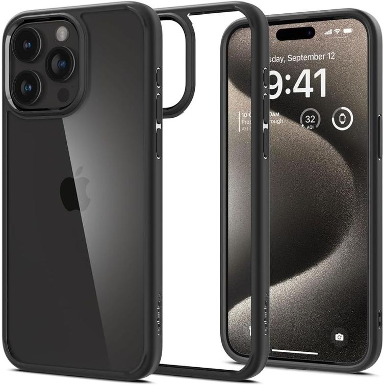 Spigen Ultra Hybrid -suojakuori iPhone 15 Pro Max 6,7":lle mattamusta