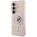 Karl Lagerfeld case IML Peekaboo Choupette MagSafe for Samsung Galaxy S26 pink