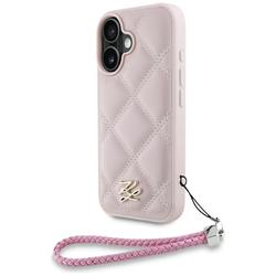 Karl Lagerfeld HC Quilted PU -suojakuori iPhone 16:lle, pinkki