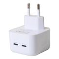 WALL CHARGER MX THUNDER PD 35W, 2xUSB-C WHITE
