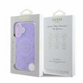 Guess iPhone 16 6,1" -puhelimen kuoret, violetit, GUHMP16SPSAPSMEU, Saffiano Peony Classic Logo -mallin kovakuori, MagSafe