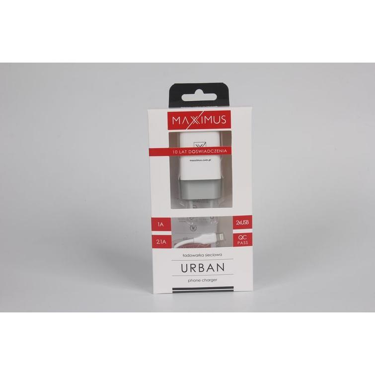WALL CHARGER MAXXIMUS URBAN 2.1A LIGHTNING 2xUSB
